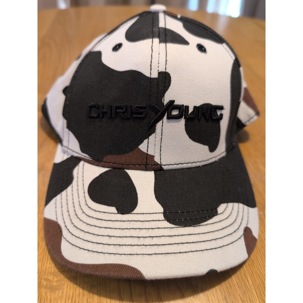 Chris Young Cow print Baseball Cap Hat Adjustable One Size Mesh